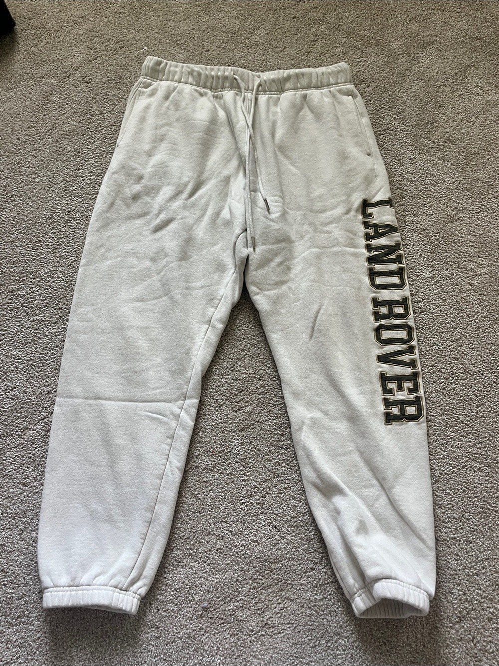 PacSun Cream Land Rover Logo Pull-On Sweatpants